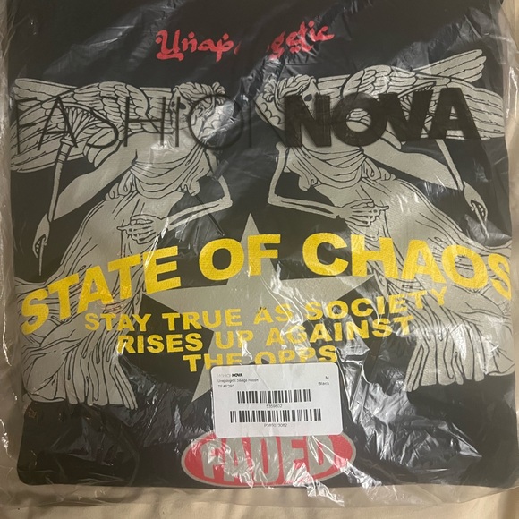 Mens Fashion Nova Unapologetic Hoodie Black & Yellow | Medium - Picture 7 of 8